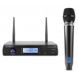 Vonyx - WM61 Micrófono inalámbrico UHF 16Ch con 1 micrófono de mano